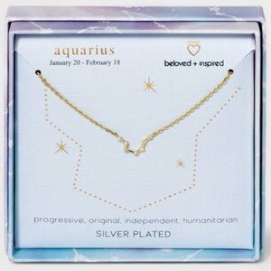 Beloved + Inspired Silver Plated Aquarius Zodiac Sign Constellation Necklace